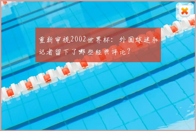重新审视2002世界杯:外国球迷和记者留下了哪些经典评论?