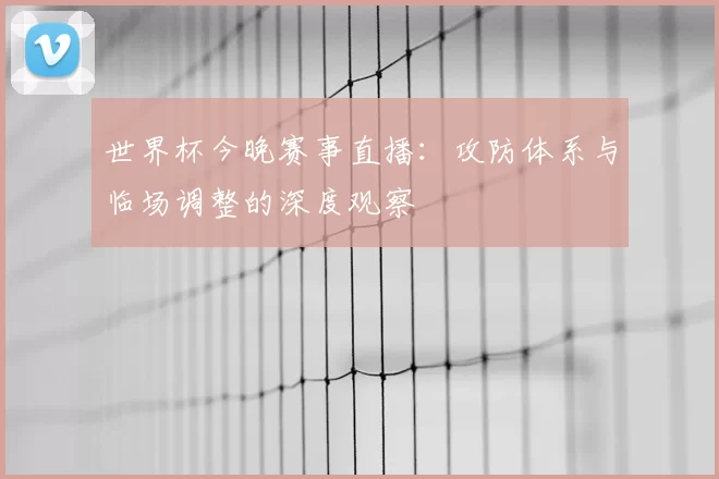 世界杯今晚赛事直播:攻防体系与临场调整的深度观察